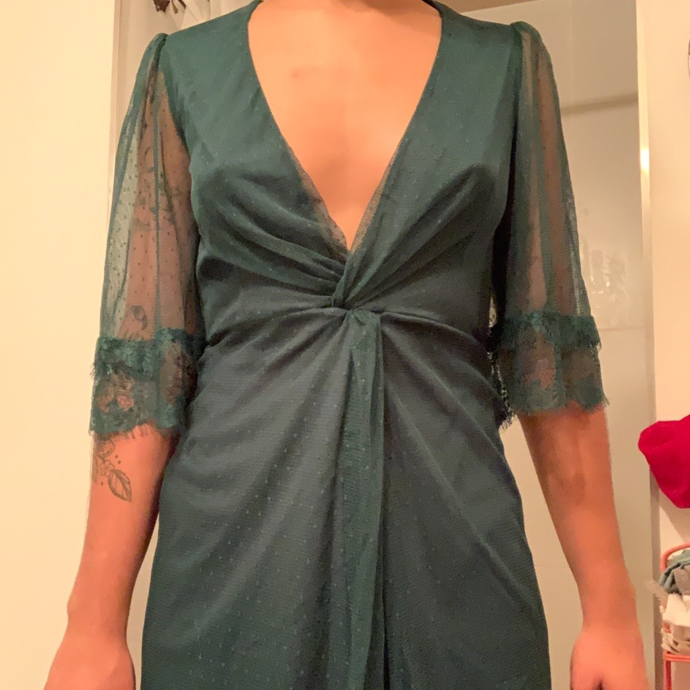 lacy green mini dress